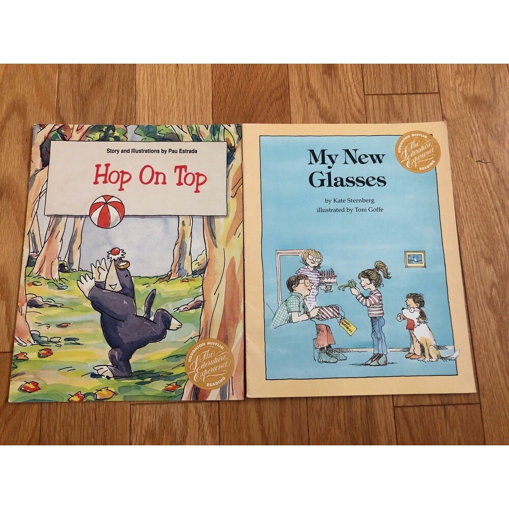 Vintage Houghton Mifflin Reading My New Glasses & Hop on Top Childrens Books
